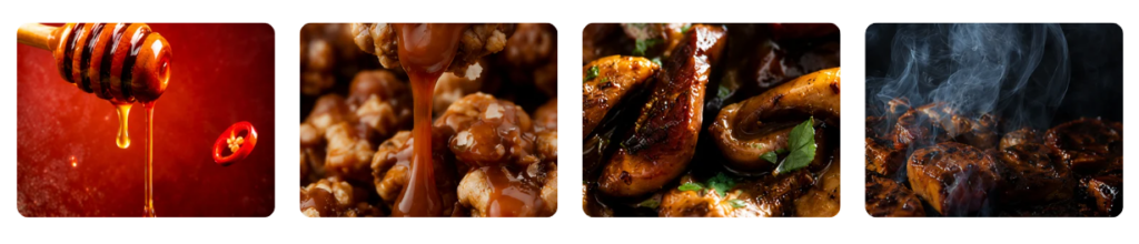 swicy, sweet-salty, umami, smoky